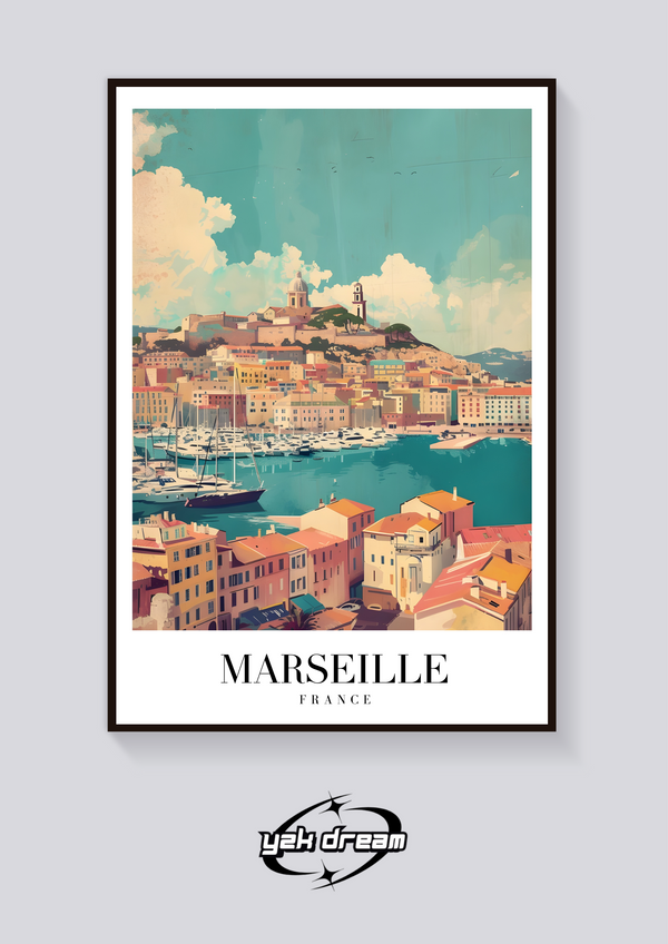 Marseille Harbor Vintage Poster