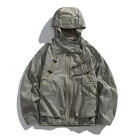 2 Piece Y2K Reflective Waterproof Techwear Jacket Coat — vista posteriore