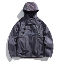 2 Piece Y2K Reflective Waterproof Techwear Jacket Coat — dettaglio