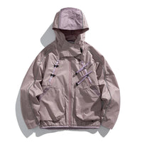 2 Piece Y2K Reflective Waterproof Techwear Jacket Coat — dettaglio della stampa