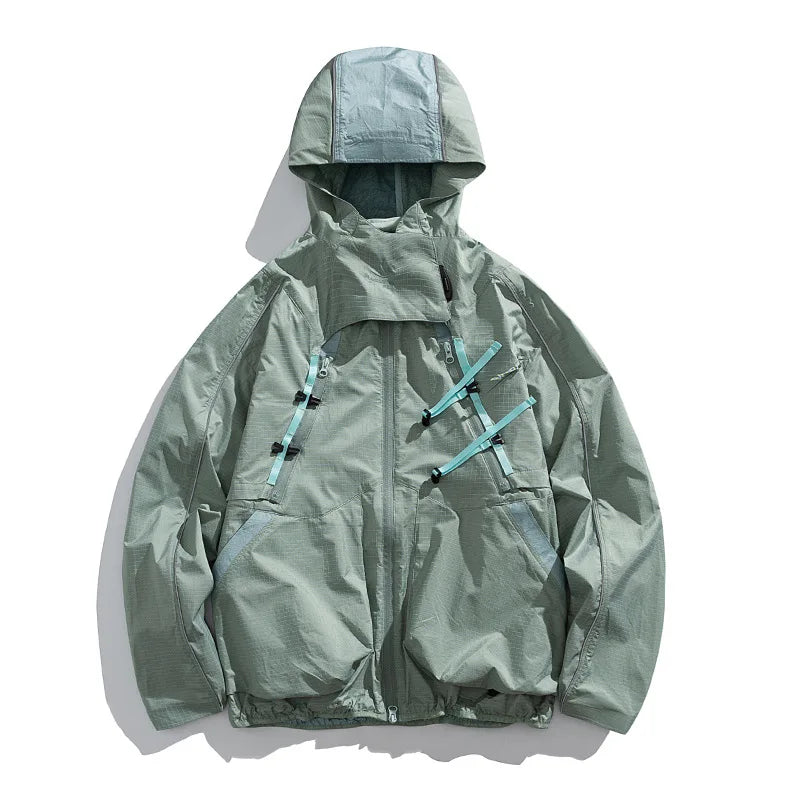 2 Piece Y2K Reflective Waterproof Techwear Jacket Coat — in alternativa