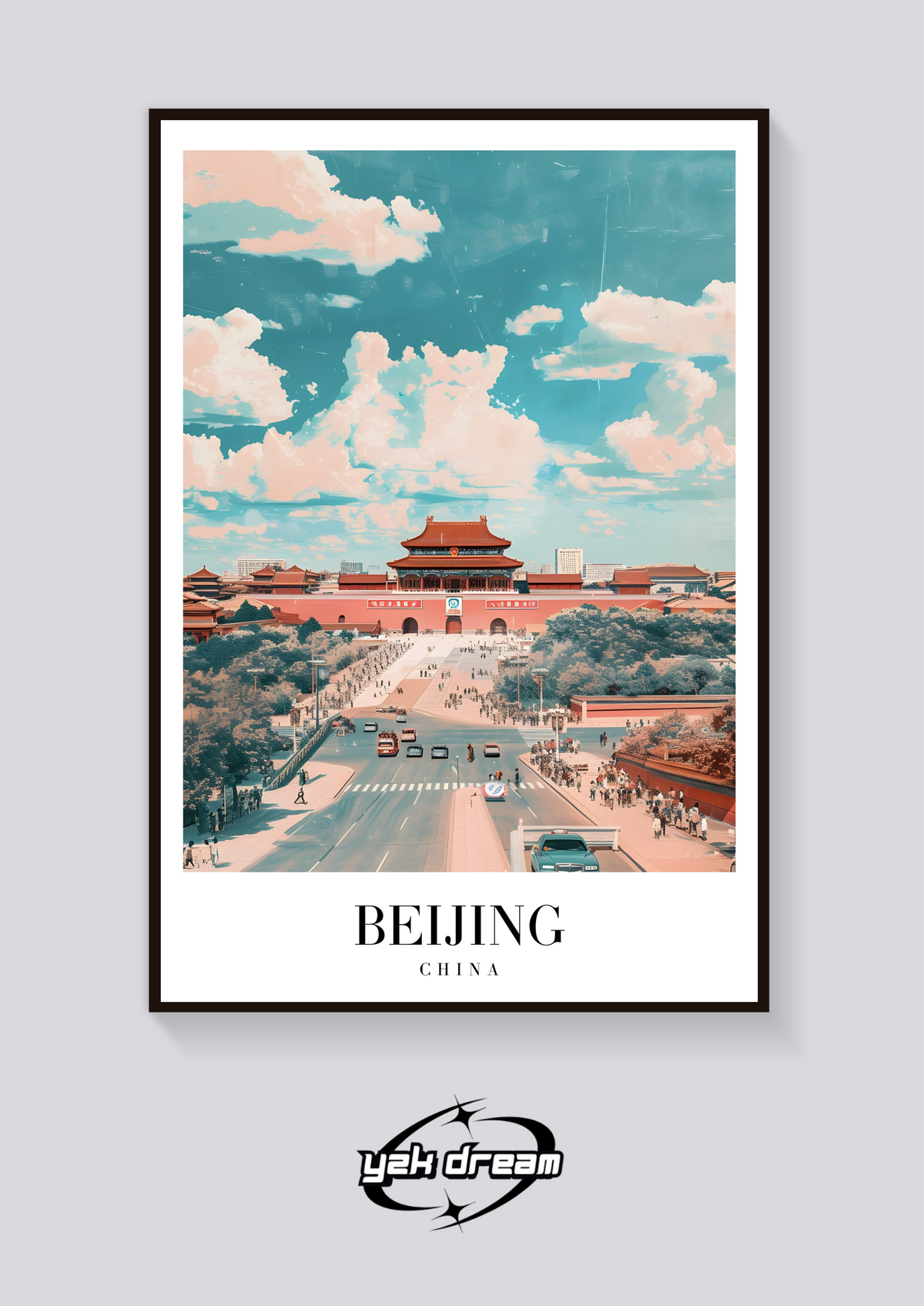 Beijing Tiananmen Vintage Poster — vista posteriore