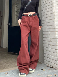 90s Style Y2K Red Baggy Denim Jeans — in alternativa