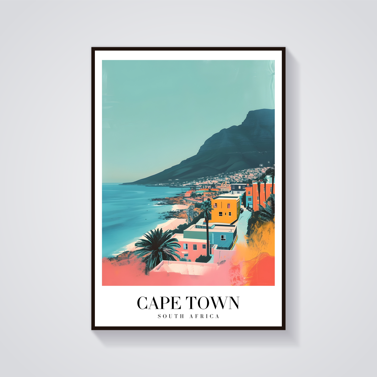 Cape Town Vintage Travel Poster — vista frontale
