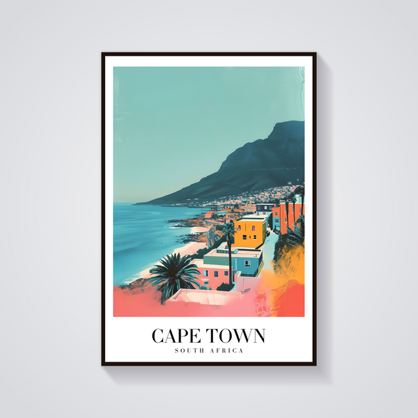 Cape Town Vintage Travel Poster — vista frontale