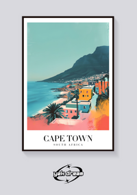 Cape Town Vintage Travel Poster — vista posteriore