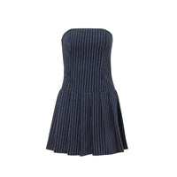 A line Striped Summer Y2K Mini Dress — vista laterale