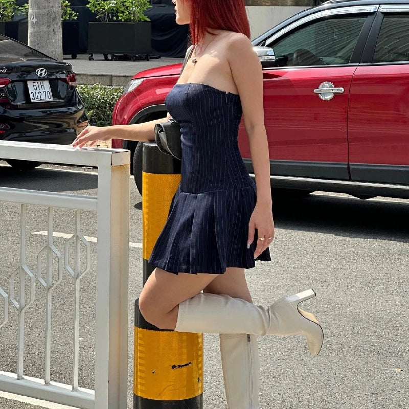 A line Striped Summer Y2K Mini Dress — in alternativa