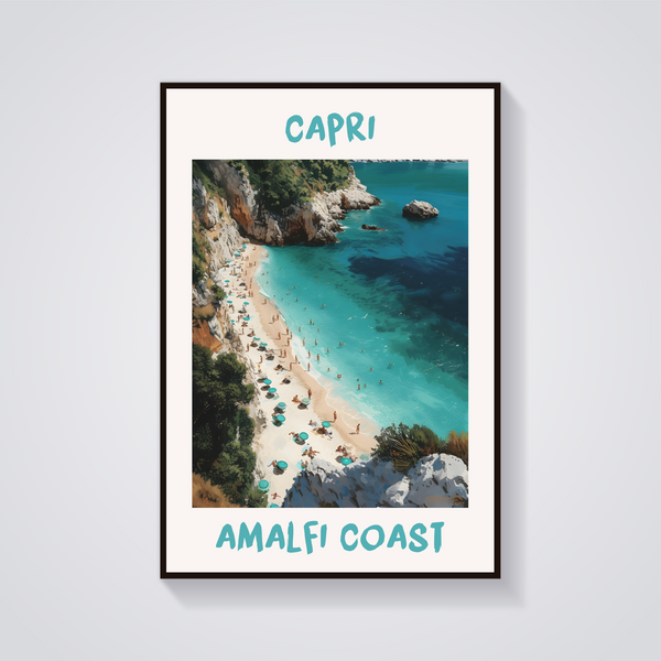 Amalfi Coast Beach Poster — vista frontale