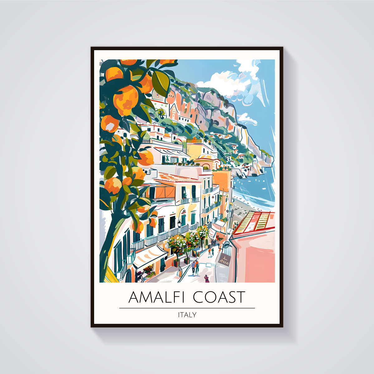 Amalfi Coast Oranges Poster — vista frontale