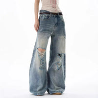 American Style Y2K Distressed Unisex Jeans — vista posteriore