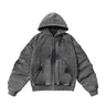 American Vintage Y2K Distressed Gradient Pile Baggy Zip Up Hoodie