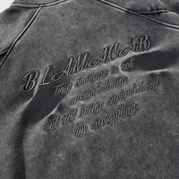 American Vintage Y2K Distressed Gradient Pile Baggy Zip Up Hoodie — vista posteriore
