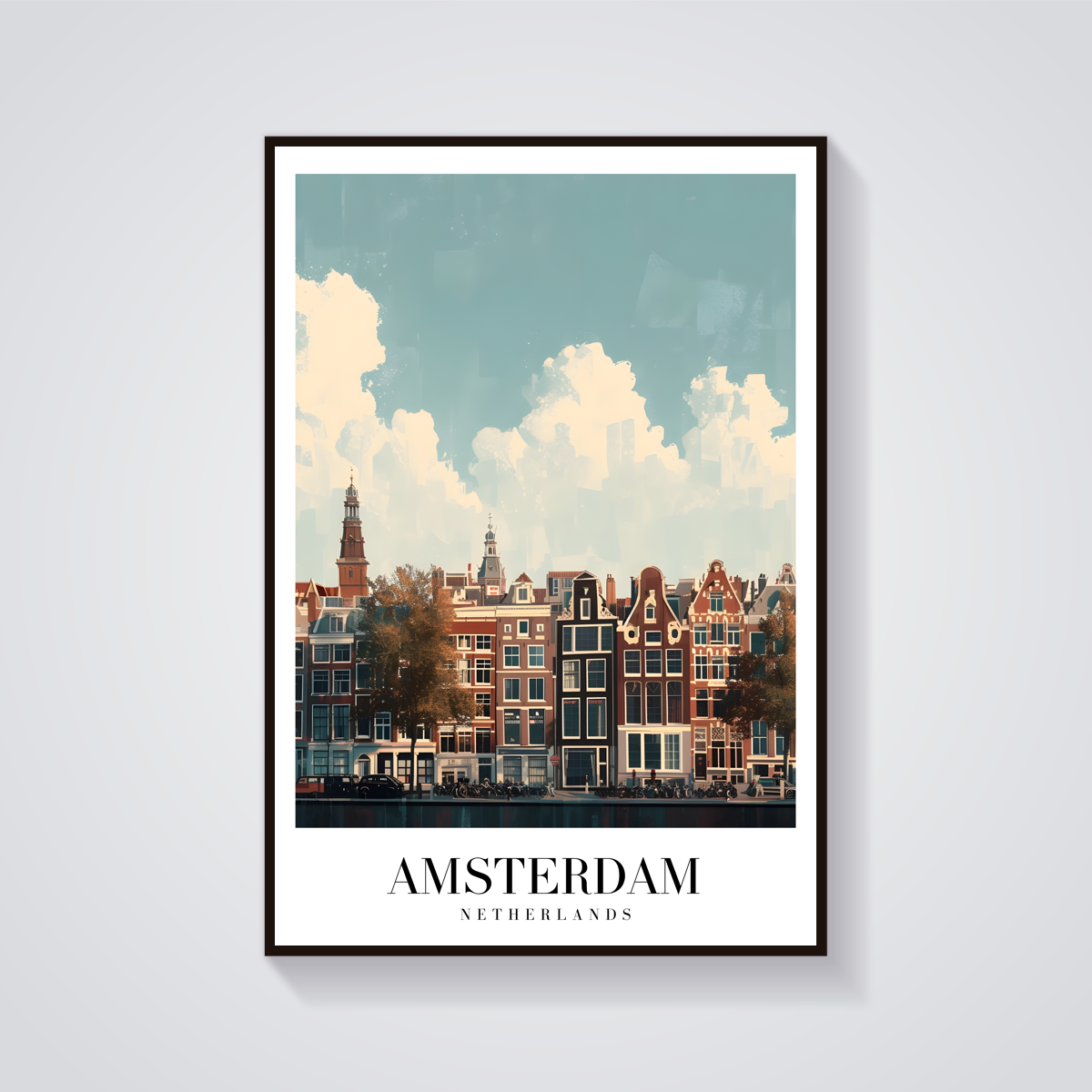 Amsterdam Canal Vintage Poster — vista frontale