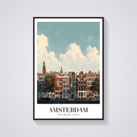 Amsterdam Canal Vintage Poster — vista frontale