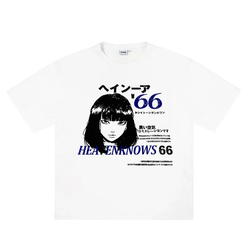 Anime Y2K "They Know" Vintage Graphic T Shirt — vista frontale