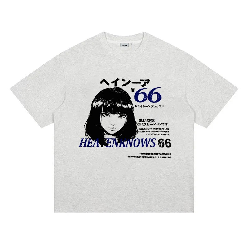 Anime Y2K "They Know" Vintage Graphic T Shirt — vista posteriore