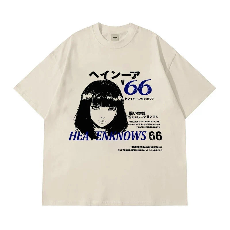 Anime Y2K "They Know" Vintage Graphic T Shirt — dettaglio