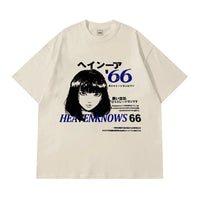 Anime Y2K "They Know" Vintage Graphic T Shirt — dettaglio