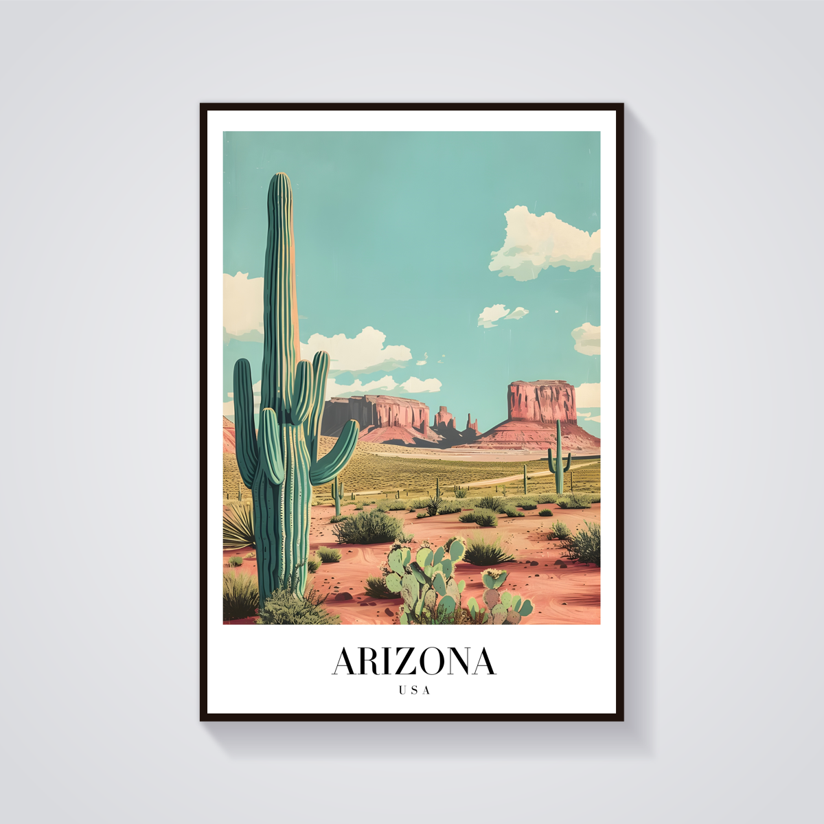 Arizona Desert Vintage Poster — vista frontale
