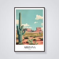 Arizona Desert Vintage Poster — vista frontale