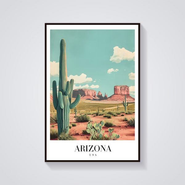 Arizona Desert Vintage Poster — vista frontale