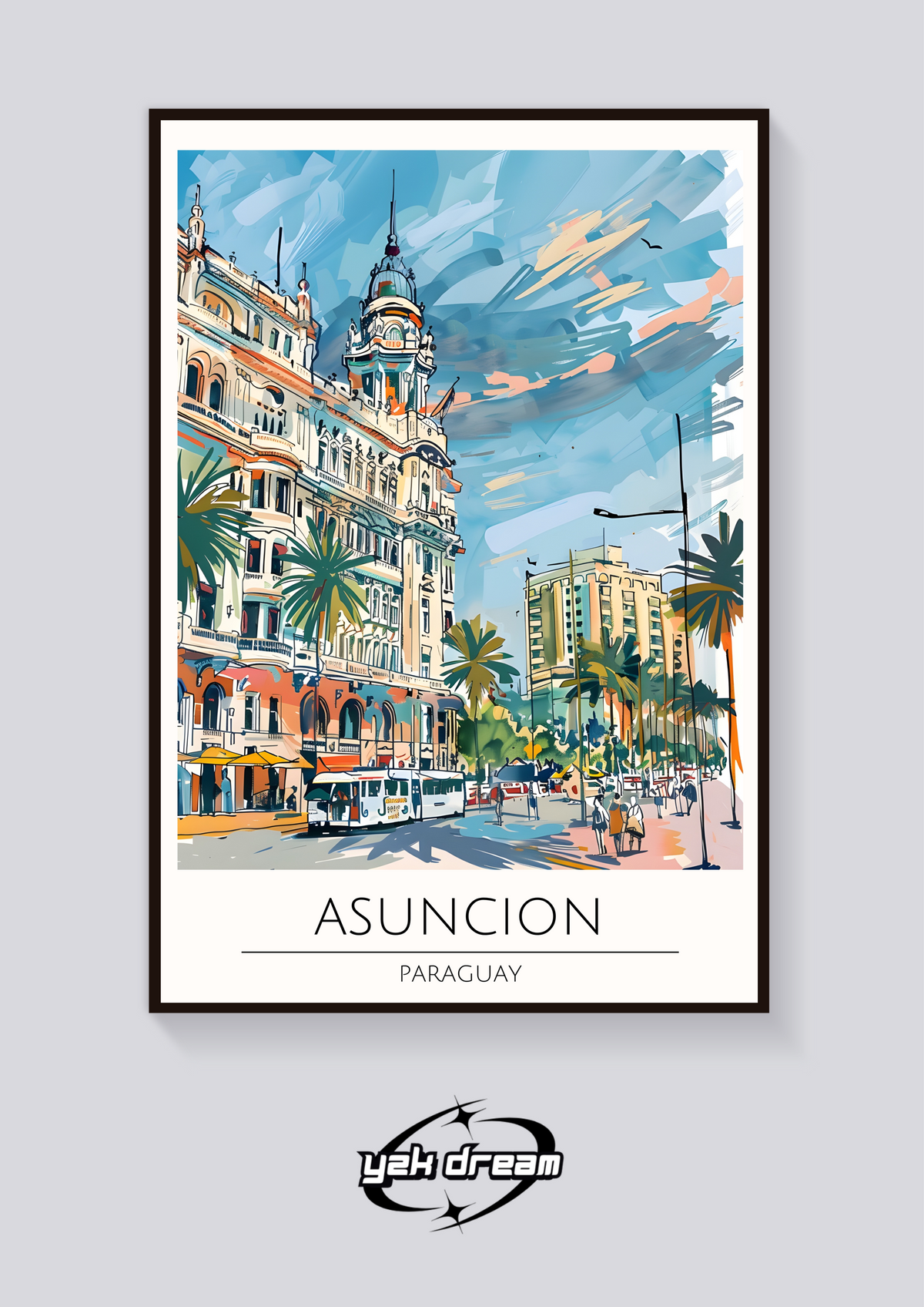 Asuncion Building Art Deco Poster — vista posteriore