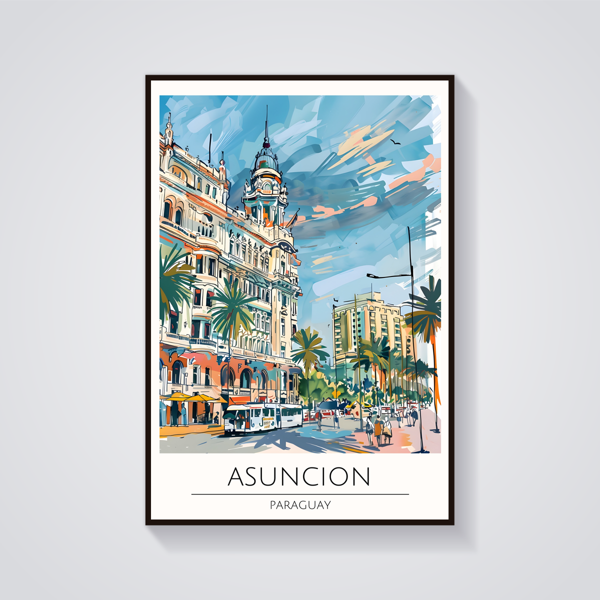 Asuncion Building Art Deco Poster — vista frontale