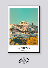 Athens Acropolis Vintage Poster — vista posteriore