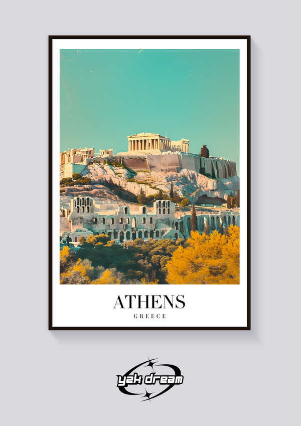 Athens Acropolis Vintage Poster