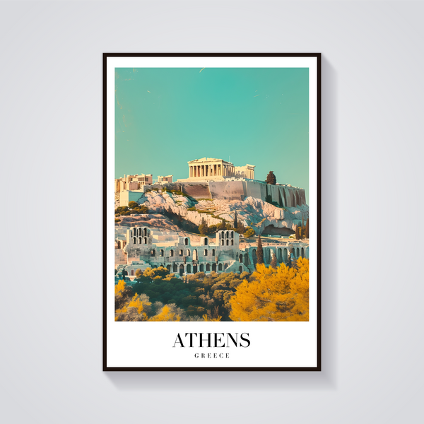 Athens Acropolis Vintage Poster — vista frontale