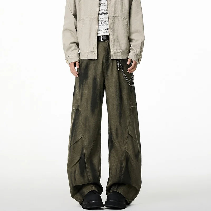 Autumn Pleated Distressed Y2K Baggy Barrel Jeans — dettaglio della stampa