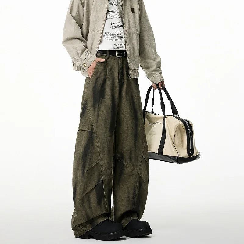 Autumn Pleated Distressed Y2K Baggy Barrel Jeans — in alternativa