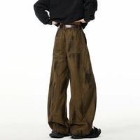 Autumn Pleated Distressed Y2K Baggy Barrel Jeans — dettaglio del tessuto