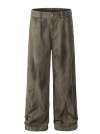 Autumn Pleated Distressed Y2K Baggy Barrel Jeans — vista frontale