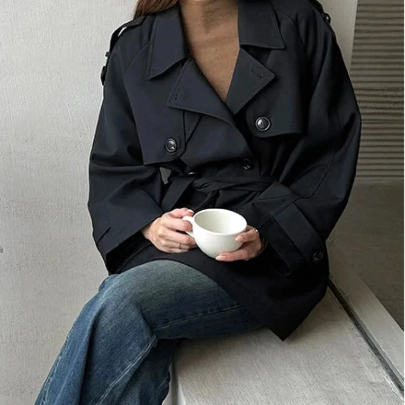 Autumnal Y2K Double Breasted Belt Trench Coat — in alternativa
