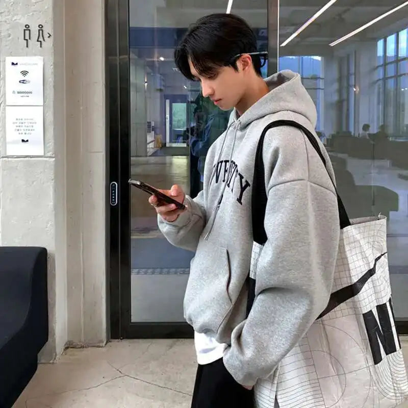Autumnal Y2K University Letter Embroidered Hoodie — in alternativa