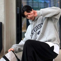 Autumnal Y2K University Letter Embroidered Hoodie — dettaglio del tessuto