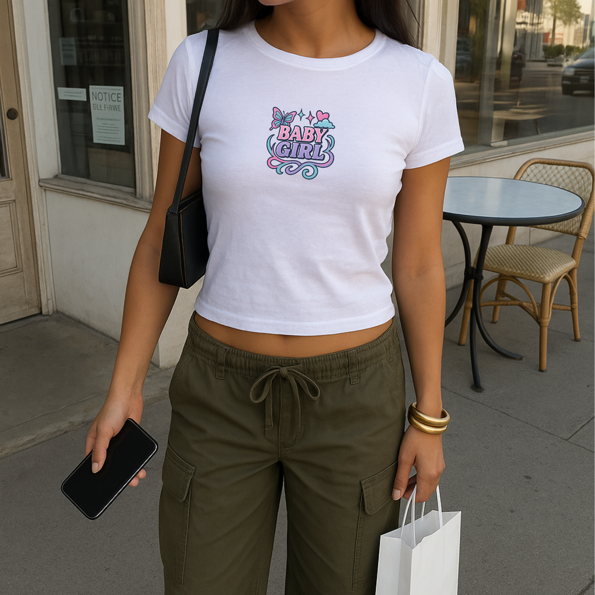 Baby Girl 2 Graphic Baby Tee — dettaglio del tessuto