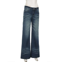 Baggy Grunge Y2K Micro Flare Denim Jeans — vista laterale