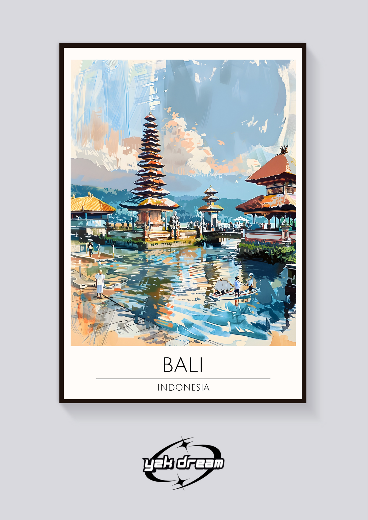 Bali Temple Lake Poster — vista posteriore