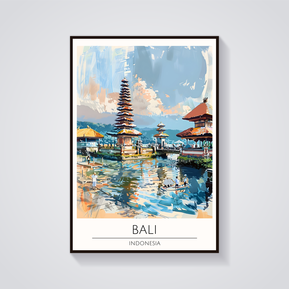 Bali Temple Lake Poster — vista frontale