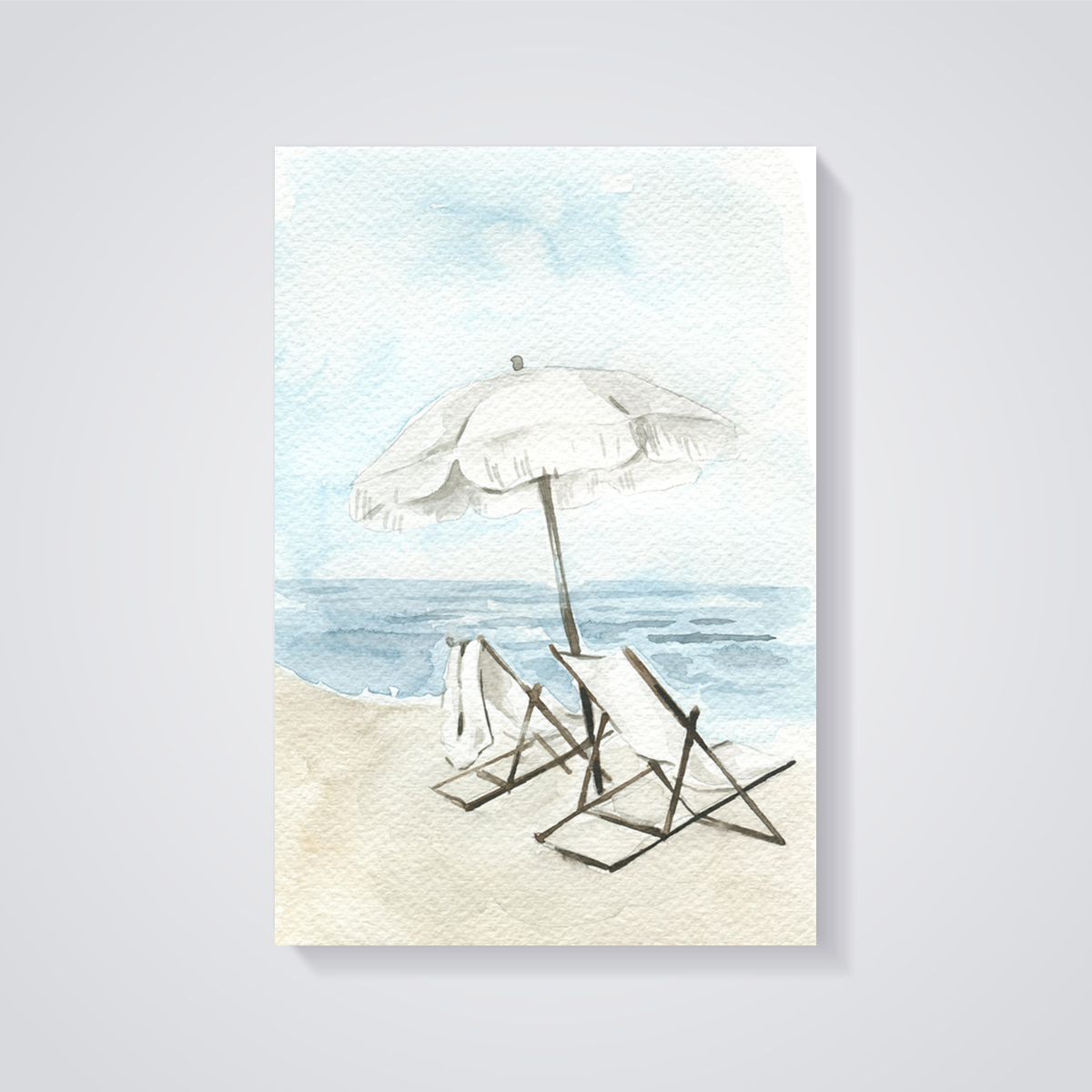 Beach Chairs Scene Poster — vista posteriore