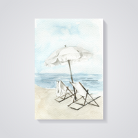 Beach Chairs Scene Poster — vista posteriore