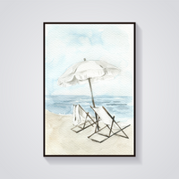 Beach Chairs Scene Poster — vista frontale
