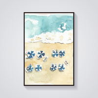 Beach Umbrellas View Poster — vista frontale