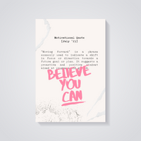 Believe You Can Pink Poster — vista posteriore