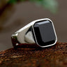 Black Agate Stone Ring