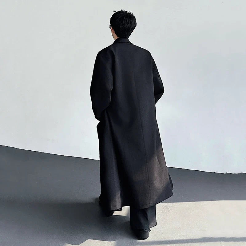 Black Y2K Mens Trench Coat — in alternativa