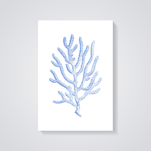 Blue Coral Sketch Poster